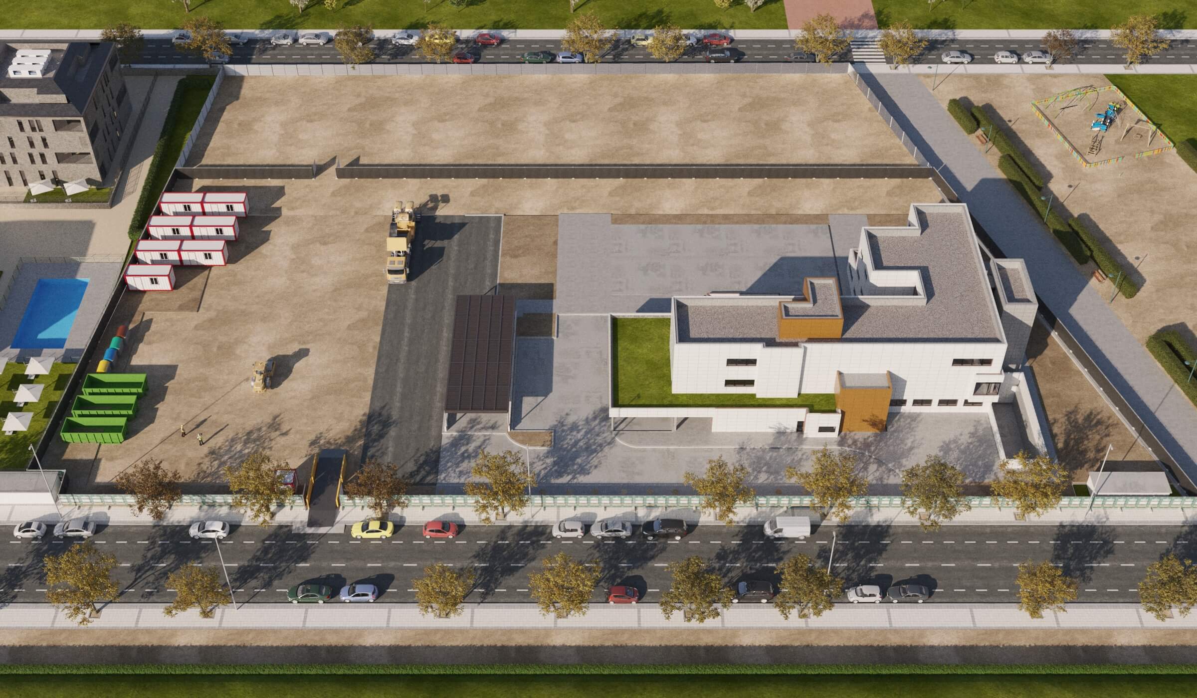 Cuartel Guardia Civil Majadahonda-11 - Ejecucion del pavimento de la urbanizacion_A